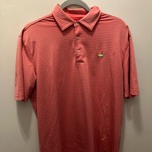 Classic Coral Striped Polo Shirt